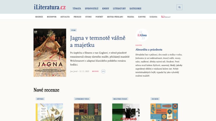 Ukázka webové stránky iLiteratura